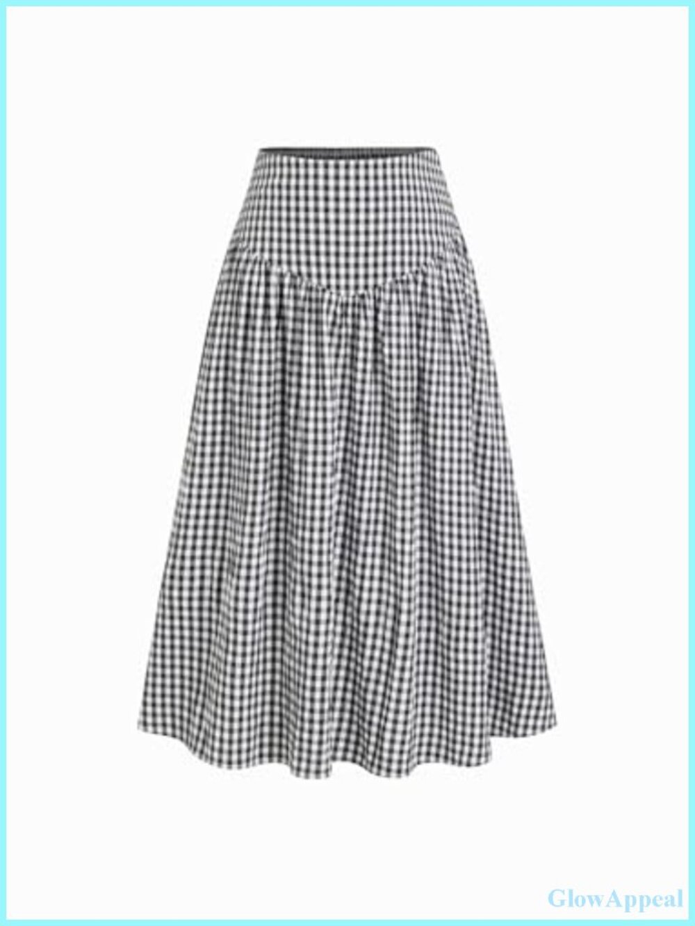 Gingham Plaid High Waist A-Line Maxi Skirt Casual Summer Beach